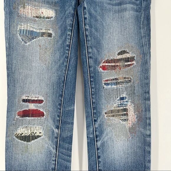 American Eagle stretch distressed patched jeans - Picture 2 of 8